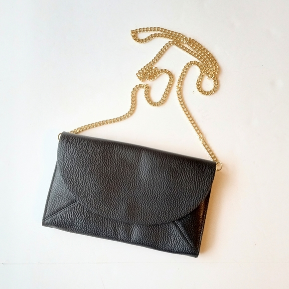 14th & Union Bags 4th Union Black Genuine Leather Gold Chain